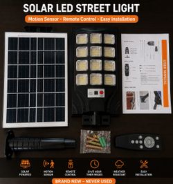 Brand New Solar LED Street Light w/ Solar Panel, Remote & Motion Sensor