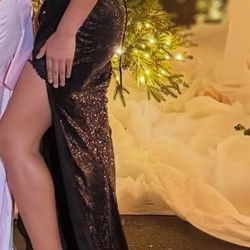 Prom Black Sequined Dress