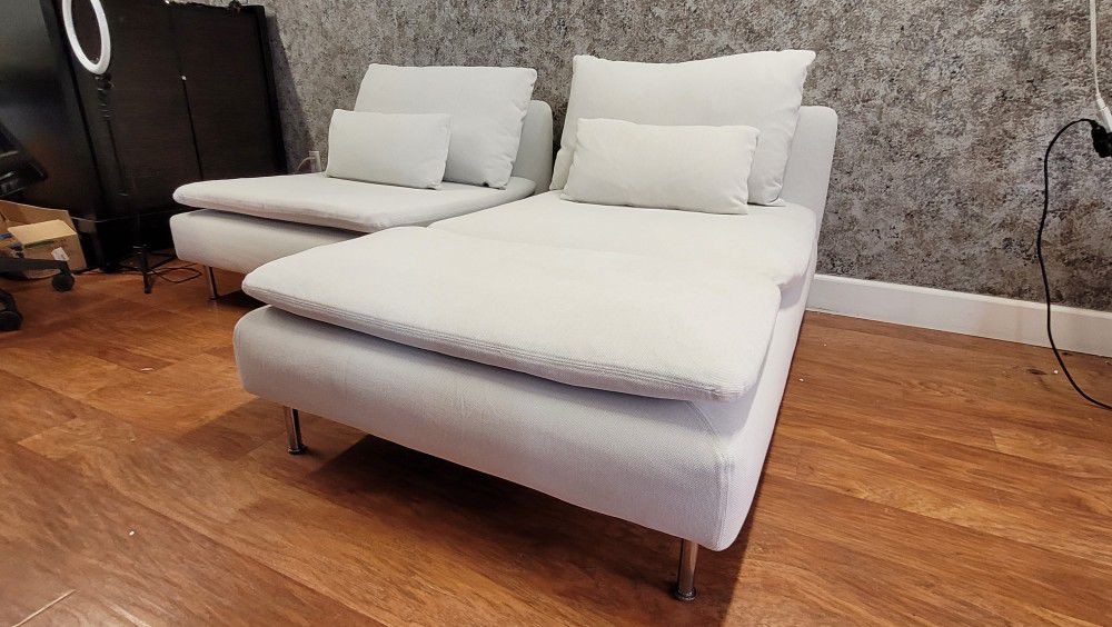 IKEA SÖDERHAMN Sectional, White 3 Seater Sofa With Chase