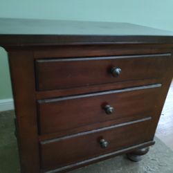 Bedside Table 3 Drawers (Dark Brown)