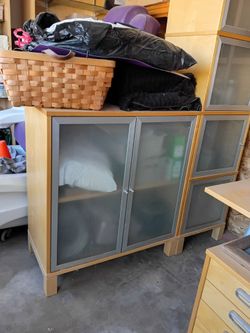 OBO, Like New, IKEA 2-Door cabinet, glass doors.
