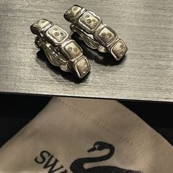 SWAROVSKI  silver tone crystal clip on earrings, perfect  condition 