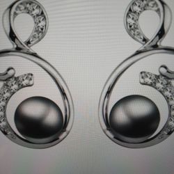 Earring Grey Pearl Wedding Juwelery