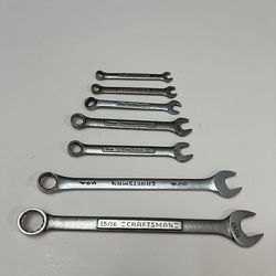 Bundle of Vintage Craftsman Wrenches Set / 12pt Flare Nut/Line ( Lot of 7)