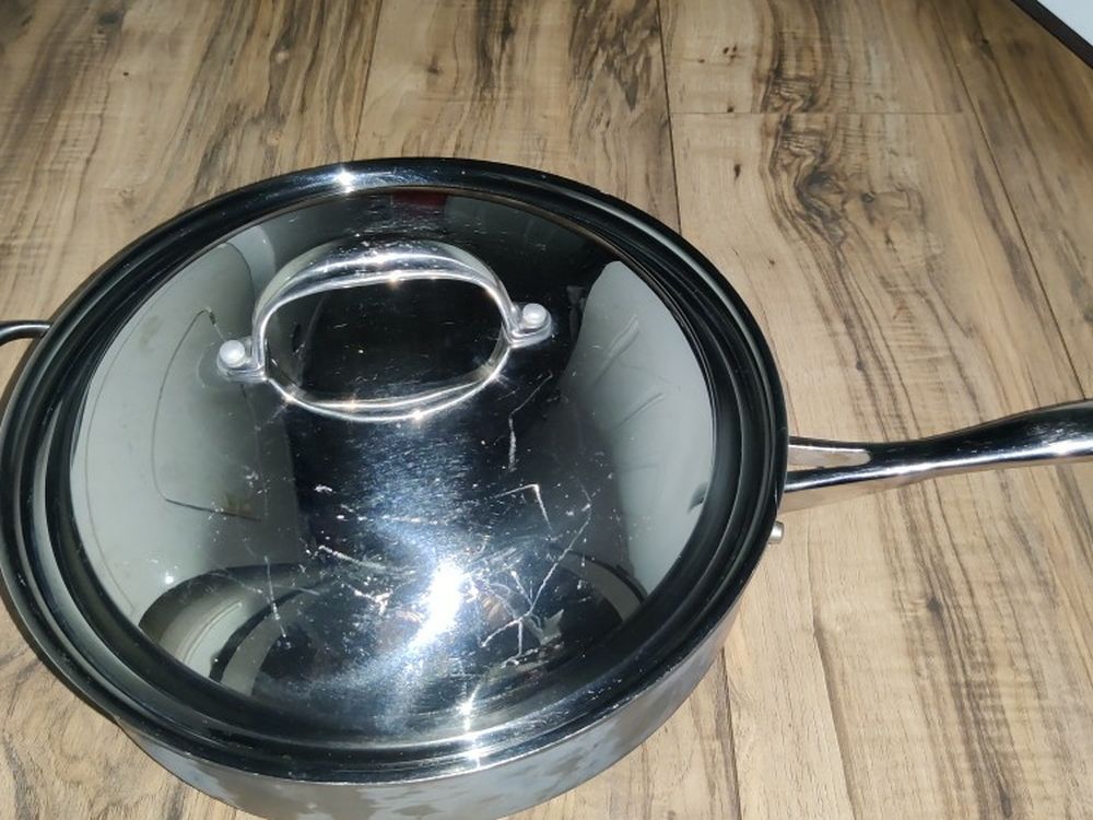 Kirkland Signature Professional Titanium Comp Saute Skillet Pan 5.5 QT 12 1/2"