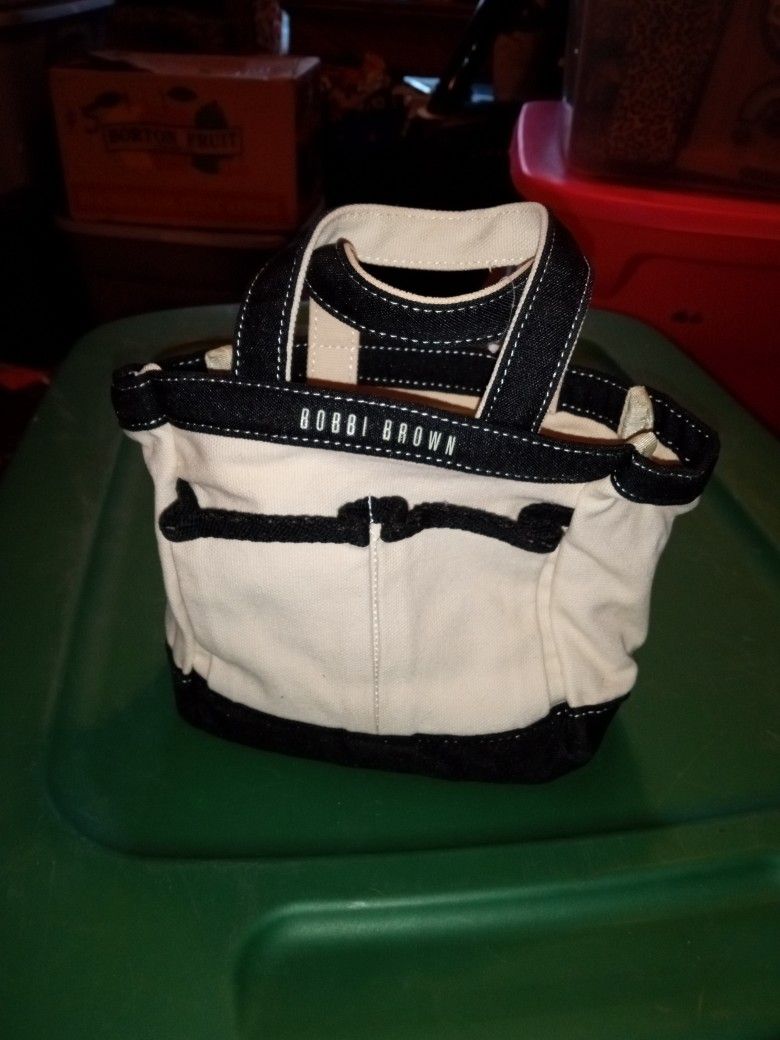 Bobby Brown White Black Canvas Bag