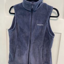 Columbia Vest Womens S Small Shark Blue Benton Springs Fleece Full Zip Pockets