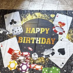 Casino Birthday Backdrop 