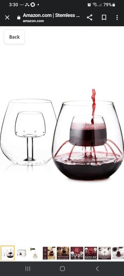 Chevalier Stemless Wine & Spirit Aerator Glasses (Set of 3)