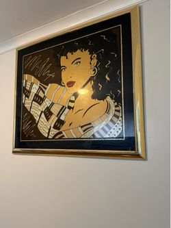 Framed art deco portrait