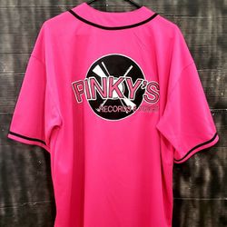 Pinky's Records Pink Jersey Baseball Tee 2XL 