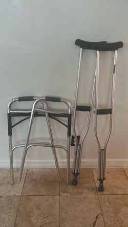 Walker and crutches