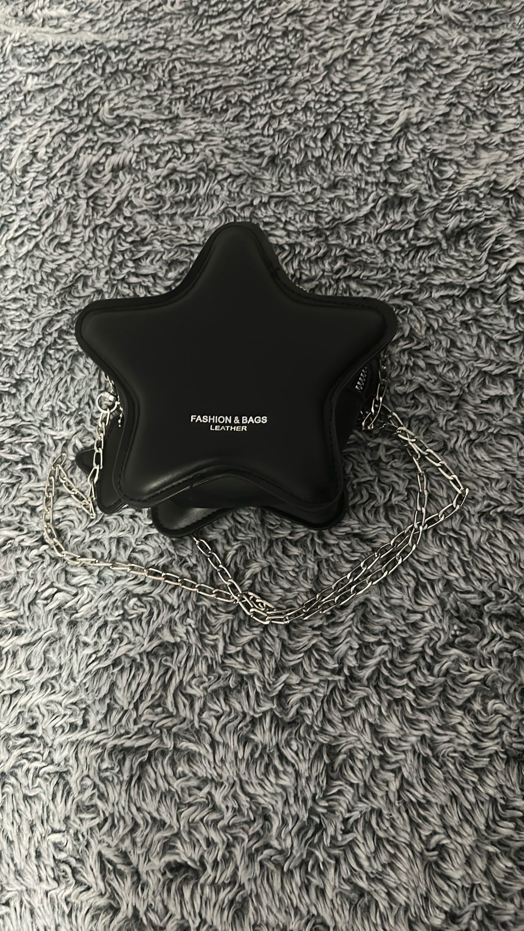 Leather Star Shaped - Black - Silver Details - Slightly Worn