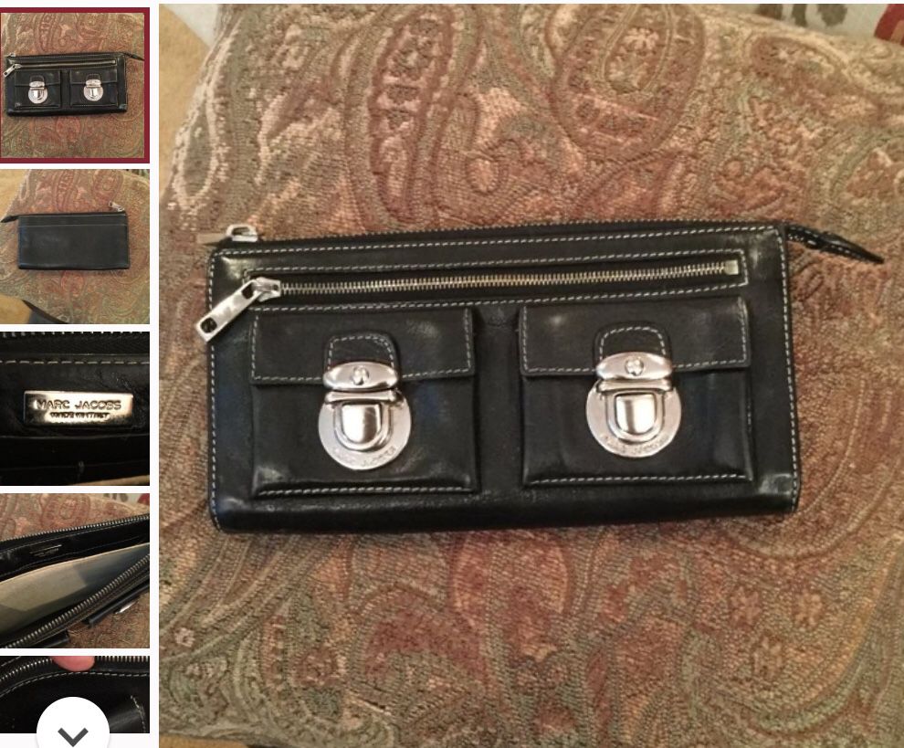 MARC JACOBS BLACK LEATHER WALLET