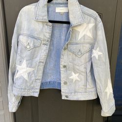 Blank NYC Denim Jacket With Embroidered Stars