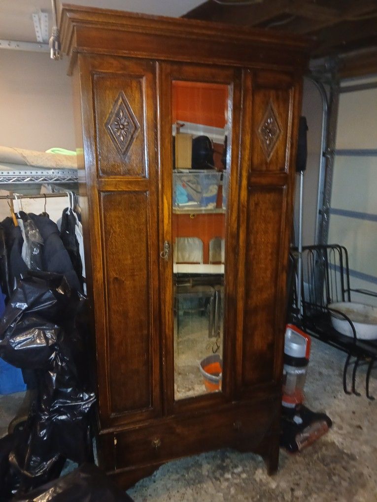 Mid Century Amish Torrent Wardrobe Armoire 