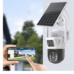 1080P Solar Security Camera Outdoor Surveillance Camera with Internet Connectivity Robotic Motion Detection Weatherproof for Home Security