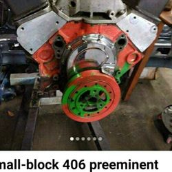 Small-block 406 preeminent Street motor with a 509 block. Complete and Ready to be installed into a race car.