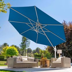 12FT 2 Tiers Cantilever Patio Heavy Duty Umbrella