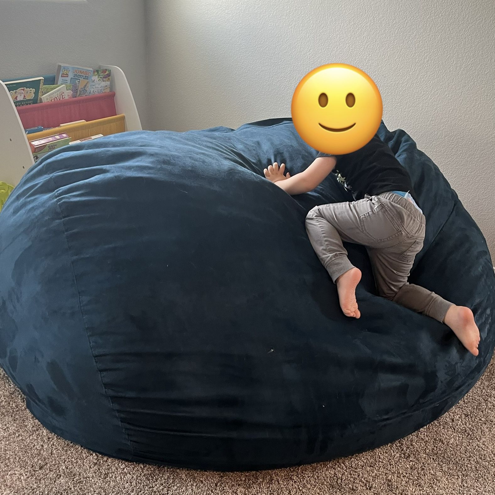 Lumaland Luxurious Giant 6ft Bean Bag Chair with Microsuede Cover - Ultra  Soft, Foam Filling, Washable Large Bean Bag Sofa for Kids, Teenagers,  Adults
