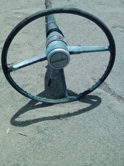 Vintage GMC Steering Wheel with Column