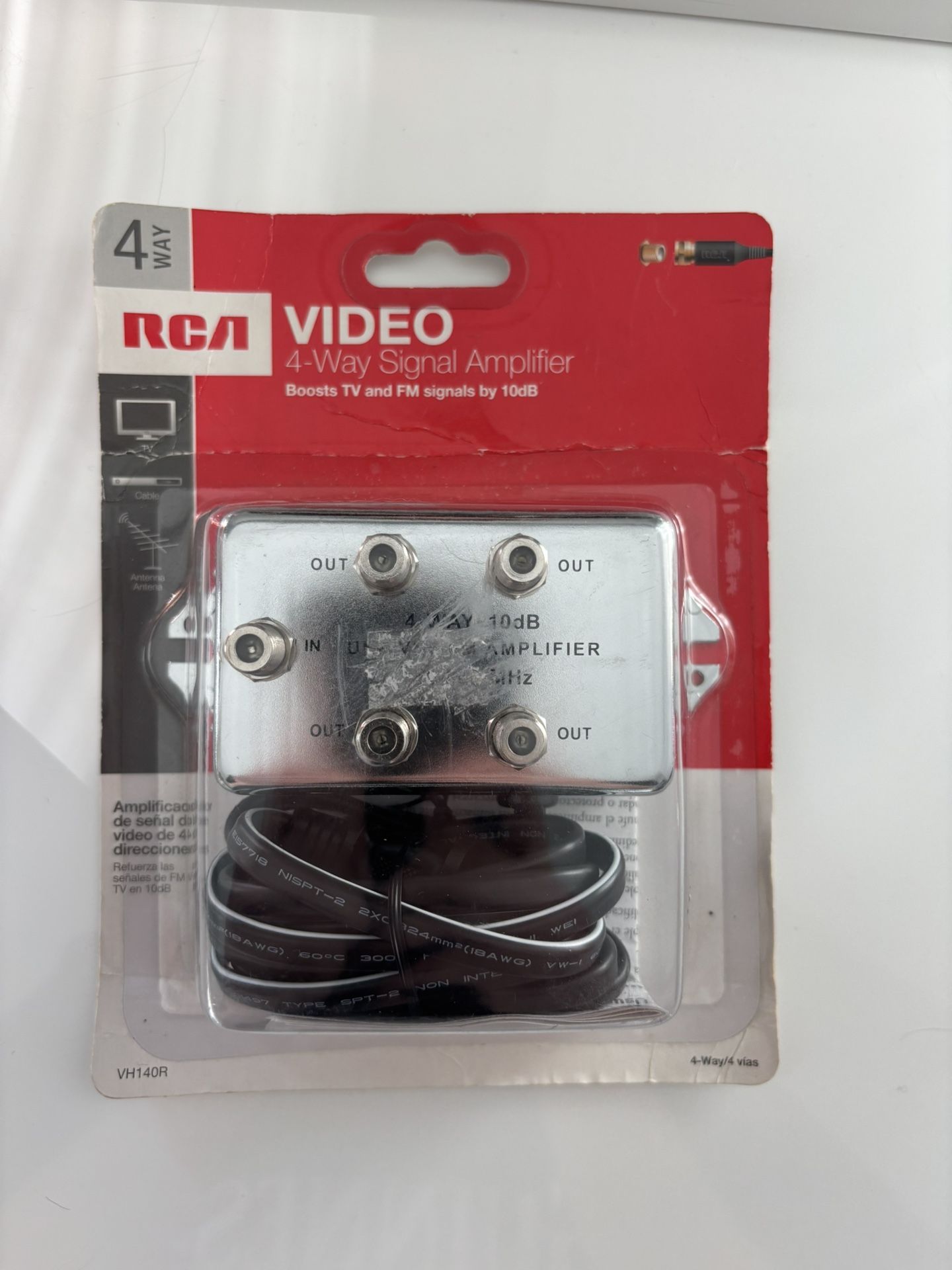 RCA VH140R 10 dB Video 4 Way Signal Amplifier - New Factory Sealed