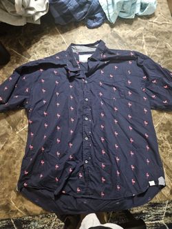 Free Planet Men’s Flamingo Graphic Short Sleeve Button Up Shirt Size 3x