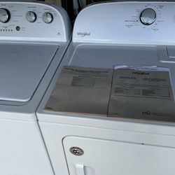 WHIRLPOOL HE KING SIZE STAINLESS STEEL WASHER&ELECTRIC DRYER SET. 1 YEAR OLD. PERFECT CONDITION. 