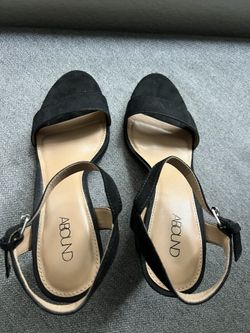 Suede Black Abound Block Heels Sz 7.5