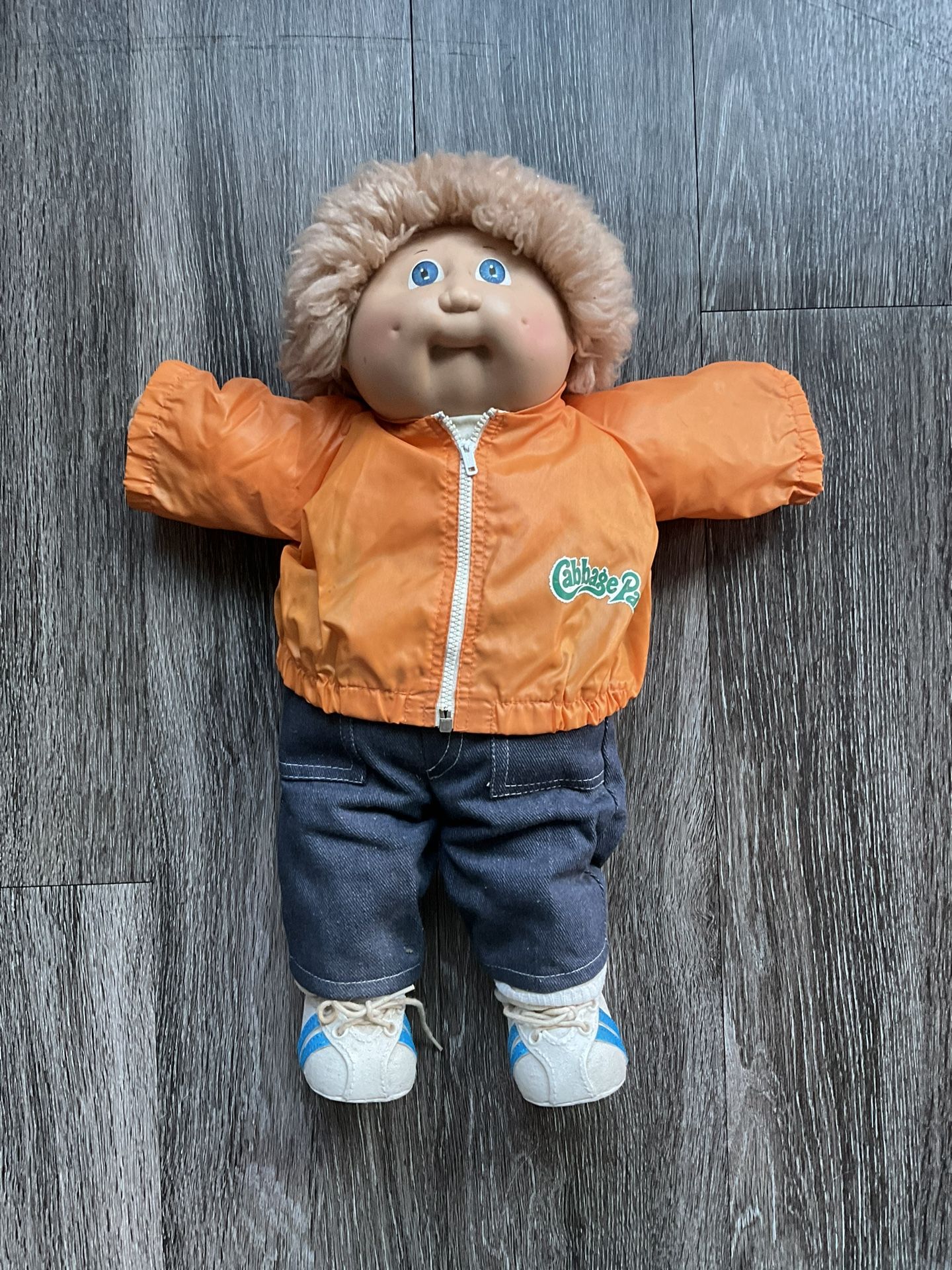 Vintage Coleco 1982 Cabbage Patch Kids Doll w/Jeans, Shirt, Jacket Outfit Socks & Shoes