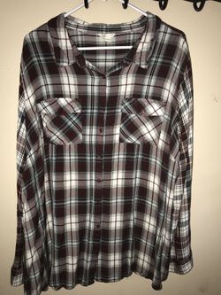 Cato long sleeve plaid shirt