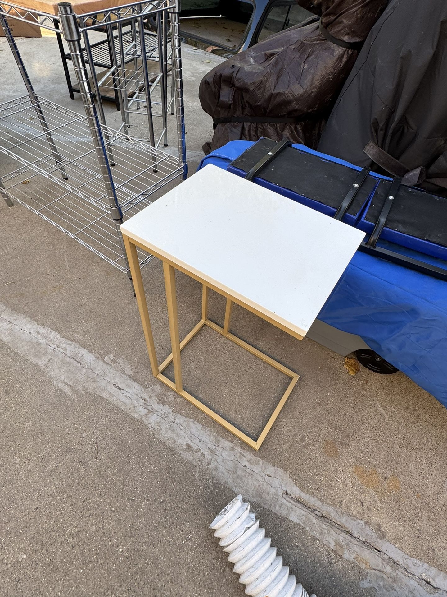 White & Gold Accent Table