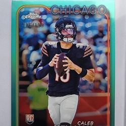 Caleb Williams Aqua Refractor Topps Rookie