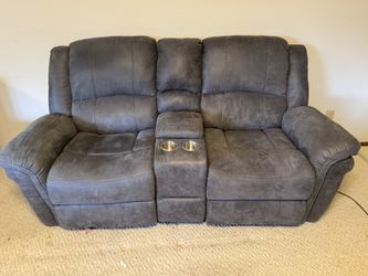 Beautiful Bowery Hill Smoky Charcoal Reclining Loveseat