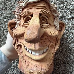 Handmade Funny Face Mug Ceramic Character Mug Rustic Art Pottery