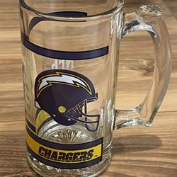 Vintage Los Angeles Chargers Glass Mug