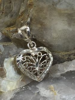925 STER Silver Filigree Heart Pendant