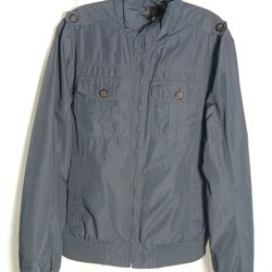Sm Marc Anthony Mens Long Sleeve Full Zip Blue Lined Casual Light Coat Jacket