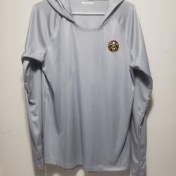 Men's Denver Nuggets Columbia White Terminal Tackle Long Sleeve Hoodie T-Shirt Size XL