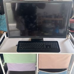 25 Inch Samsung Computer Monitor And Wireless Keyboard 
