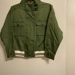 C & V cheleasa & Violet beautiful green women’s jeans jacket size small