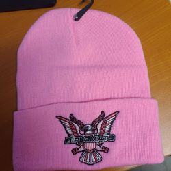 Diplomats Logo Embroidered Beanie Hat in Pink