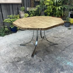 Vintage Postmodern Laminate Formica Top Table with Chrome Legs 1970’s 1980’s