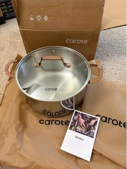 CAROTE 8 Qt Tri-Ply Stainless Steel Stockpot, Non-Toxic Stock Pot with Lid,