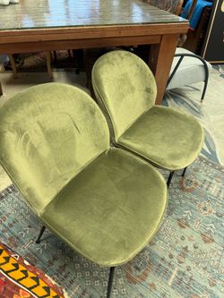 Green Velvet Accent Chairs – Set of 2