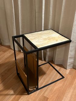 Side Table with Magazine Rack