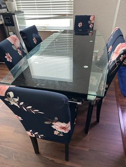 Glass dining table