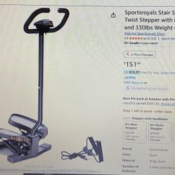 Stair Stepper with handlebar & Resistance Bands for exercise 