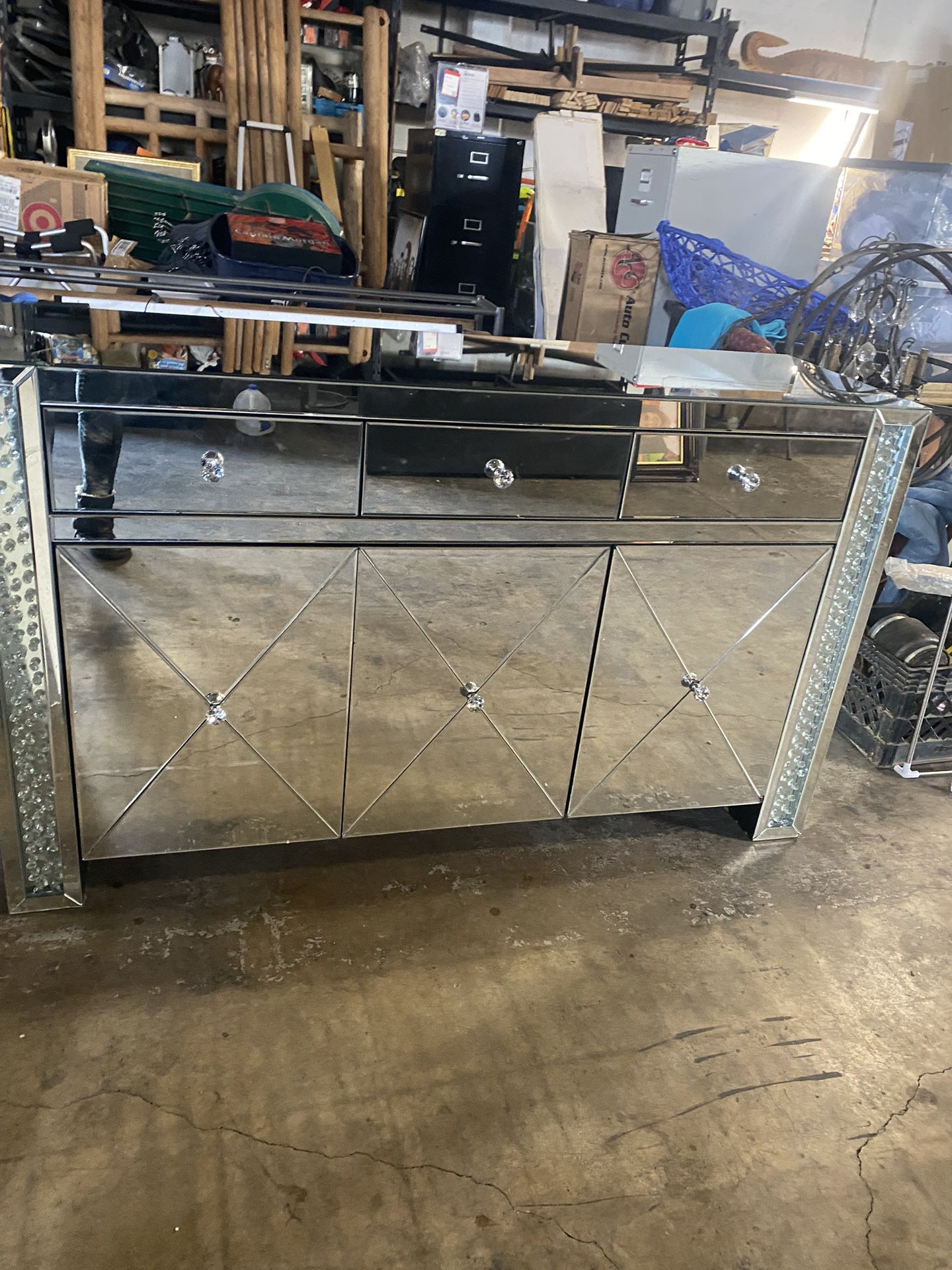 Glass Dresser Cabinet 60” Wide X 36” High X 18” Deep