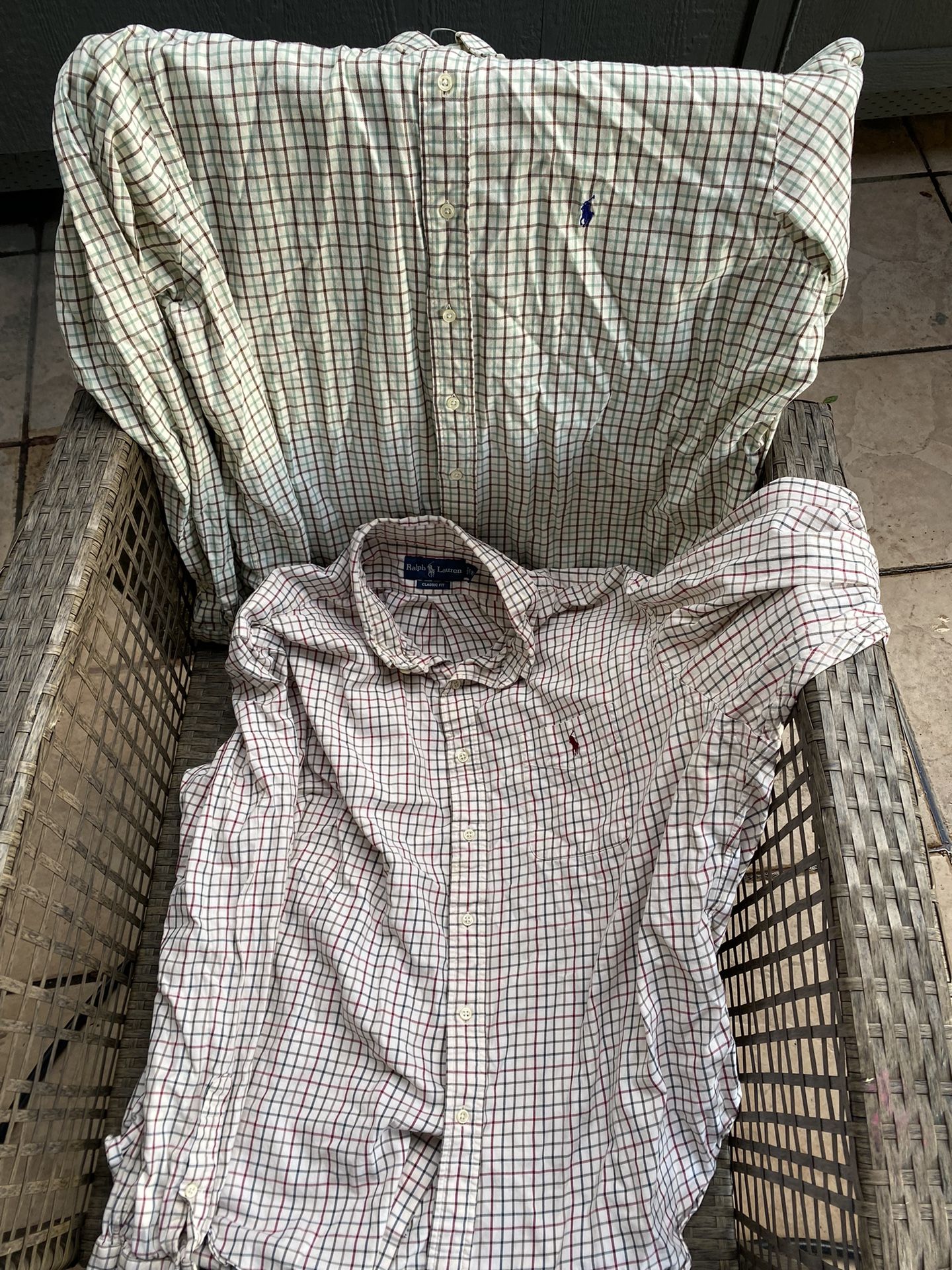 lot of 2 ralph lauren classic fit plaid button shirt 2xl